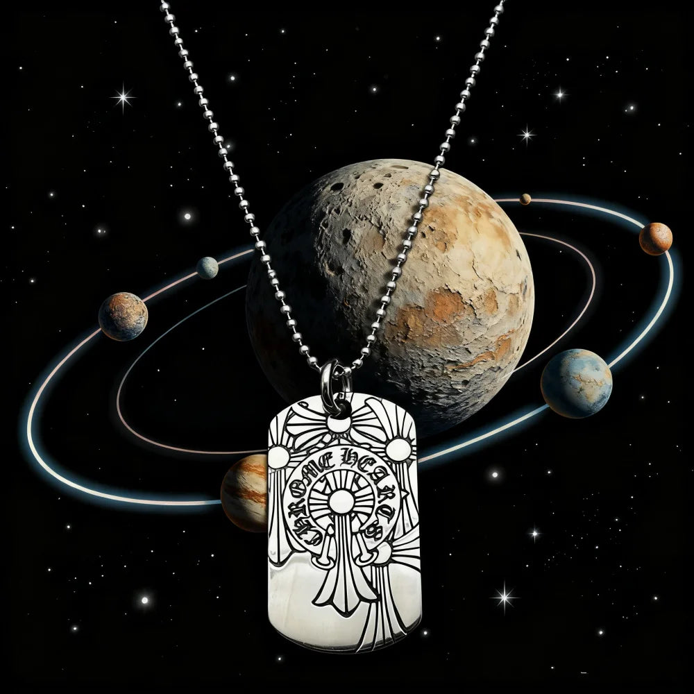 2026 New Model S925 Sterling Silver Retro Old Multi-cross Tag Necklace European and American Men and Women